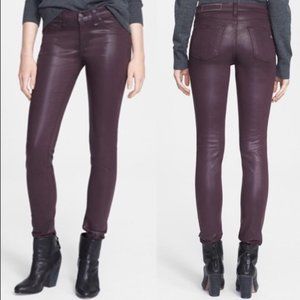 Rag & Bone Skinny Jeans in Coated Wine